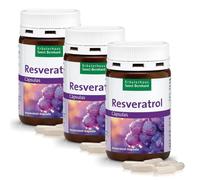 Resveratrol Puro - 250 mg Trans-Resveratrol por Cápsula - 3x 90 Cápsulas Veganas - Potente Antioxidante Natural - Suplemento Antienvejecimiento - 1 al Día