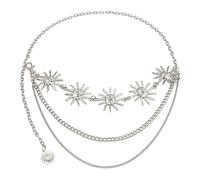 Resweky Cinturones de cadena vintage con capas para el sol, playa, verano, cara sonriente, cadena para el vientre, joyería para mujeres y niñas, Large, aleación, No es una piedra preciosa