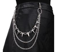 Resweky Multi-layer Rivet Pants Chain Hip Hop Gothic Punk Tassel Trouser Chain Metal Waist Chain Wallet Chain Body Jewelry for Women and Men Gifts