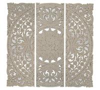 Retablo con 3 Piezas Calado de Madera DM con Espejo en Blanco 120x2x120cm