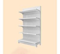 RetailGondolaShelvingUnit5TierWhiteDisplayRackfor GroceryStoresMinimarketsLiquorShopsorOfficeUse(Un solo lado, 120 x 43 x 165 cm)