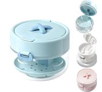 Retainer Cleaner Case with Drain Tray, Mirror & Cleaning Brush, Portable Retainer Cleaning Case for Dentures, Mouth Guards (Blue)