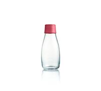 Retap ApS 0,3 L Botella de Agua de Vidrio de borosilicato, Vidrio, Raspberry, 0.3 / Small