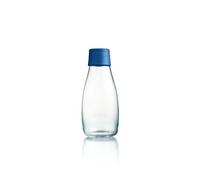 Retap ApS 0.3 Litre Small Borosilicate Glass Water Bottle, Dark Blue