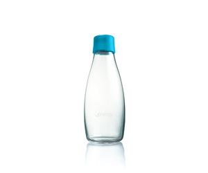 Retap ApS 0.5 Litre Medium Borosilicate Glass Water Bottle, Light Blue