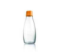 Retap ApS 0.5 Litre Medium Borosilicate Glass Water Bottle, Orange