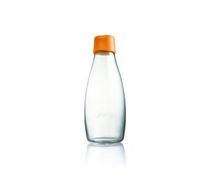 Retap ApS 0.5 Litre Medium Borosilicate Glass Water Bottle, Orange