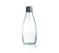 Retap ApS 0.8 Litre Large Borosilicate Glass Water Bottle, Grey