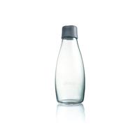 Retap ApS Botella de Agua Ecológica con Tapón Gris y Caja Regalo RETAP, Vidrio de borosilicato, 21 cm