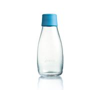 Retap Botella de Agua 0,3 L con Tapón Royal, Vidrio Borosilicato, Azul Claro, 7 cm
