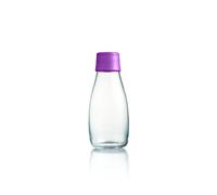 Retap Bottle 03 (Incl. Purple Lid) Botella, Vidrio de borosilicato, Morado, 300 ml