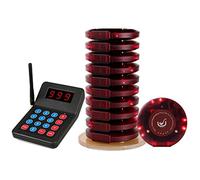 Retekess T119 Sistema de Llamada Inalámbrico, Buscapersonas Restaurante, 400mAh, 55H, 500M, Carga USB, Historial de Llamadas, Timbres de Alarmas para Restaurante Hospital Plaza