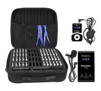 Retekess T130-T131 Sistema de Guía Turístico Inalámbrico con Bolsa de Almacenamiento Portátil de 60 Ranuras para Fábrica, Turismo, Conferencias(3 Transmisores 45 Receptores, 1 Bolsa)