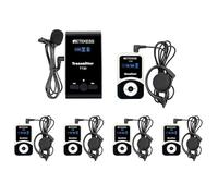 Retekess T130-T131 Sistema de Guía Turístico Inalámbrico, Tour Guide System, PLL Tecnología, 99 Canales, 60M, Audioguías para Entrenamiento de Equitación (1 Transmisor 5 Receptores)