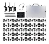 Retekess T130P (T130 3rd) Sistema Inalámbrico de Guía Turística Auriculares, Reducción de Ruido Mejorada, Fábrica (3 Transmisores, 50 Receptores, Estuche de Carga de 32 Ranuras)