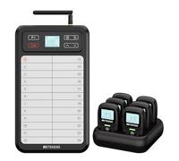 Retekess TD037 Buscapersonas Restaurante, Sistema de Llamadas Restaurante con Teclado de 24 Teclas, Intermitente y Audible, Incluye 6 Buscapersonas para Restaurantes, Cafeterías, Bares
