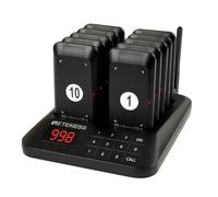 Retekess TD157S Sistema de Llamadas Restaurante, 400M Avisadores Hosteleria, 2 Modos de Llamada, con Vibración, Llamada de Grupo con Un Solo Clic, Avisadores Clientes para Food Truck, Heladería, Pubs