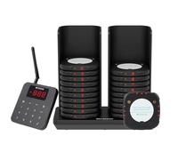 Retekess TD186 Buscapersonas Restaurante, Avisadores Hosteleria, 20 Pager | para Fast Food, Bar, Cafe, 600M en Exterior, Diseño Anti-Volcado, 3 Niveles de Volumen, Con Botón de Silencio, Conexión a PC