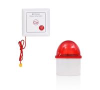 Retekess TH103P Sistema de Alarma, Sistema de Llamada de Emergencia, Distancia de Trabajo de 200 m, IP54 Luces y Timbres Doble Alarma, Llamada de Cuerda SOS, para Mayores, Minusválidos