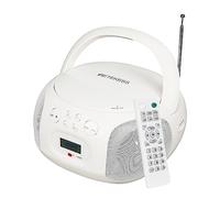 Retekess TR636 Player Portable CD,Boombox Bluetooth,Radio FM Am, USB AUX,Se Puede Cargar,Operación Simple,Adecuada para niños y Ancianos (Blanco)