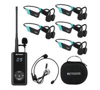 Retekess TT120 Comunicador Para Entrenadores de Natación, Auriculares de Natación Impermeables IP68, Conducción Ósea, Para Guiar el Entrenamiento,Club de Natación, (1 Transmisor, 5 Receptores)
