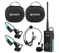 Retekess TT120 Comunicador Submarino,Auriculares de Natación de Conducción Ósea,IP68 Resistente Agua,Sistema de Comunicaciones para Entrenamiento Club de Natación,Coaching (1 Transmisor 2 Receptores)