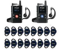 Retekess TT126R - Sistema de guía turística inalámbrica, 280 m Completo dúplex, Sistema de interpretación de Audio, para conferencias, visitas a fábrica, (1 transmisor 10 Receptor)