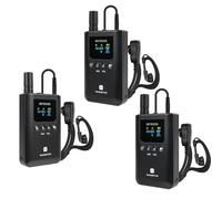 Retekess TT129 Sistema de guía turístico inalámbrico con 3 transmisores, Sistema de Auriculares con Audio para guías turísticos, 100 m, 20 h, operación con un Solo Toque, para capacitación