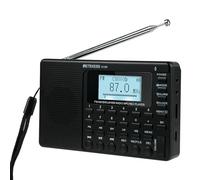 Retekess V115P Radio Portátil Pequeña, Radio a Pilas, Am/FM/SW/LW/WB, Radios Pequeñas Digitales con MP3, 1800mAh, TF/AUX, Grabación, Iluminación, Temporizador de Apagado, para Exteriores y Hogar