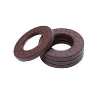 Retén de aceite radial de eje con estructura de caucho fluorado FKM, Diámetro interior 17mm, Diámetro exterior 24mm,Espesor 4mm, 5 unidades, Marrón, 17x24x4mm