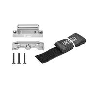 Retenedor de batería de aleación de aluminio 7075-T6 compatible con baterías de gran capacidad para Traxxas 1:10 Slash 2WD / Slash Mudboxx modificado/Slash 4x4 VXL Short Course Truck Upgrades - Plata