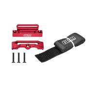 Retenedor de batería de aleación de aluminio 7075-T6 compatible con baterías de gran capacidad para Traxxas 1:10 Slash 2WD / Slash Mudboxx modificado/Slash 4x4 VXL Short Course Truck Upgrades - Rojo