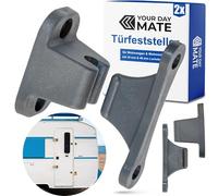 Retenedor de puerta para caravanas, paquete de 2, en gris, para atornillar, con una distancia entre agujeros de 35 mm y 48 mm, cerradura de puerta de almacenamiento para furgoneta camper