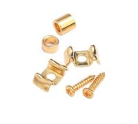 Retenedores de cuerda, 1 par de árboles para guitarra eléctrica, dorado, negro, cromado, con guía de árbol de cuerda de tornillo para accesorios de cabezal (dorado)
