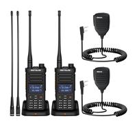 Retevis Ailunce RA89R Walkie Talkie Largo Alcance, Doble Banda, App Control, Función Repetidor Temporal, Am/FM, 2800mAh Batería, Radioaficionado con Antena para Uso Exterior (2 Piezas con micrófono)