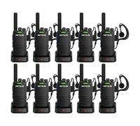 Retevis B64 Walkie-Talkie Bidireccional con Auricular, Insonorizado con IA, PMR446, Fácil de Usar y Resistente al Desgaste, Ideal para Reparación de Automóviles(Negro, 10 Unidades)