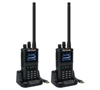 Retevis C1 Walkie Talkie IP67, Radioaficionado Doble Banda Portátil | Llamada Grupal, 1800mAh VFO, Alarma de Emergencia, para Rescate y Caza, Negro, 2 Piezas