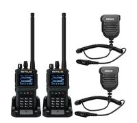 Retevis C1 Walkie Talkie, Walkie-Talkie Doble Banda IP67, Llamada Grupal Alarma de Emergencia Tipo C 1800mAh, Largo Alcance Radio Amateur para Rescate Forestal (2 Pieza) (Incluye micrófono)