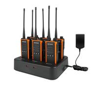 Retevis C65B Long Range Walkie Talkies, Radio de Dos vías IP67, con Cargador de 6 vías, Llamada Grupal, Radio de Mano de Mano de 2 vías para la Construcción Escolar (6 Paquete)