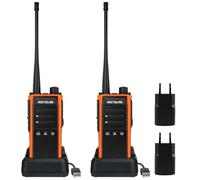 Retevis C65B Walkie Talkie IP67 Impermeable, Radio de Dos vías Profesional para Adultos de Largo Alcance, Servicio Pesado, Alarma de Emergencia para Rescate al Aire Libre, Construcción (2 Paquete)