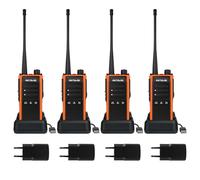 Retevis C65B Walkie Talkie Profesional, Robusta Protección IP67, Carga Rápida, VOX, PTT, 1800 mAh, Walkie Talkie Largo Alcance para Convoyes (Paquete De 4)