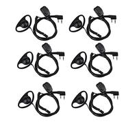 Retevis EEK015 D Tipo Walkie Talkie Auricular con Micrófono Compatible con Radios de 2 Vías RT27 RT24 Baofeng UV5R 888S Auriculare de Radio Bidireccionales con Menor Impedancia (6 Piezas)