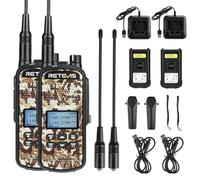 Retevis EZTalk 62 Walkie Talkie Largo Alcance, Emisora Caza, Impermeable IP67 Walkie Talkie, 7 Llamadas de Caza, Linternam, Función de Silencio Instantáneo, 2200mAh(2 Unidad, Camuflaje)