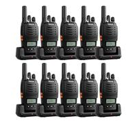 Retevis H777D Walkie Talkie Profesional, PMR446 Walkie Talkies con Pantalla LCD, Carga Tipo C, 1200 mAh, VOX, Radio Bidireccional Portátil para Almacenes y Hoteles (Paquete de 10, Negro)