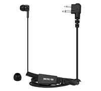 Retevis Interauricular de Radio con Micrófono, Bobina Retráctil, Compatible con Motorola CP040 CP140 GP300 mag One A8 HYT, Radios Bidireccionales de Seguridad Walkie Auricular de 2 Pines (2 Pcs)