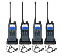 Retevis MateTalk C63 Walkie-Talkie con Auriculares, Gestión de Tickets de Trabajo, Pantalla LCD, Llamada Grupal/SMS, Alerta por Vibración, Walkie Delgadopara Centros Comerciales (Paquete de 4)