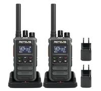 Retevis MateTalk P3 Walkie Talkie Digital, Carga Rápida, Compatible con Radios Motorola, Largo Alcance con SMS, Pantalla LCD, Radios Profesionales para Comercios y Tiendas (Paquete de 2)