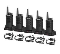 Retevis MateTalk P64 Radio Bidireccional Digital con Auricular, Walkie Talkie Profesional Compatible con Repetidor, Llamadas Grupales, para Distribuidores Comunicaciones (Paquete de 5)