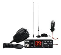 Retevis MB63A Radio CB, Am/FM con Antena, Filtro NB/ANL, Refrigeración, Megafonía, Compatible 12V/24V, Canales Emergencia CH9/19, Equipo para Camiones