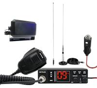 Retevis MB63A Radio CB, Kit Completo Am/FM con Antena y Altavoz Externo, NB/ANL, 12/24 V con Sistema de Refrigeración y Encendedor, 40 Canales para Viajeros Autónomos